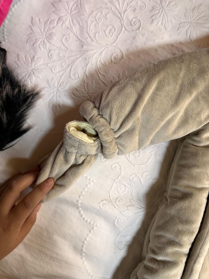 Kapüşonlu Gri Bebek Tulumu - Görsel 4