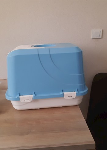 Pastel Mavi Kapalı Kedi Tuvaleti - Görsel 2