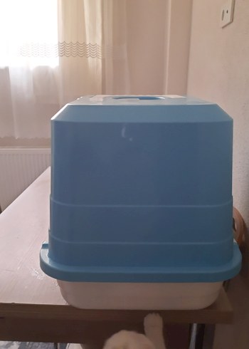 Pastel Mavi Kapalı Kedi Tuvaleti - Görsel 3