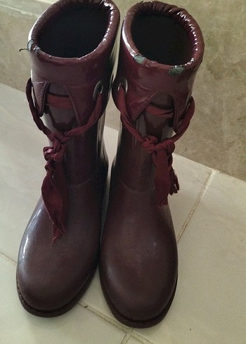 Bordo Tokalı Kız Botları Stiletto Topuklu