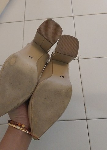 37 Beden ten rengi Renk Bej Kadın Stiletto Topuklu Tokalı Ayakkabı