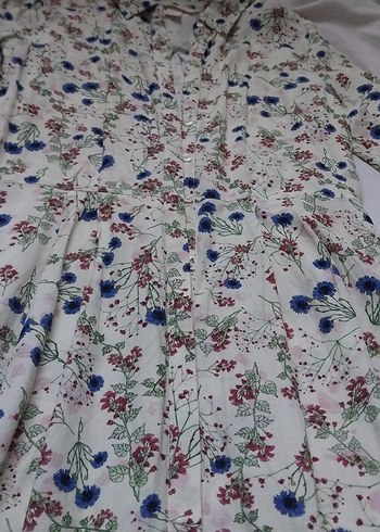 Çiçek Desenli Bohem Pamuklu Kadın Gömlek - Görsel 5