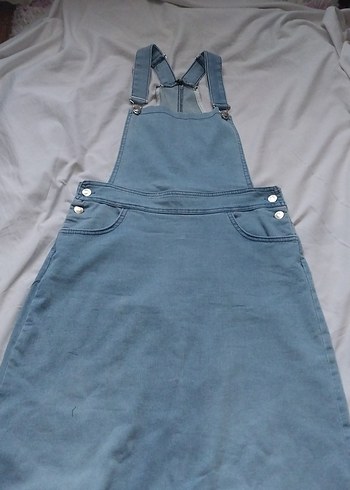 Kızlar için Ayarlanabilir Askılı Denim Tulum - Görsel 3