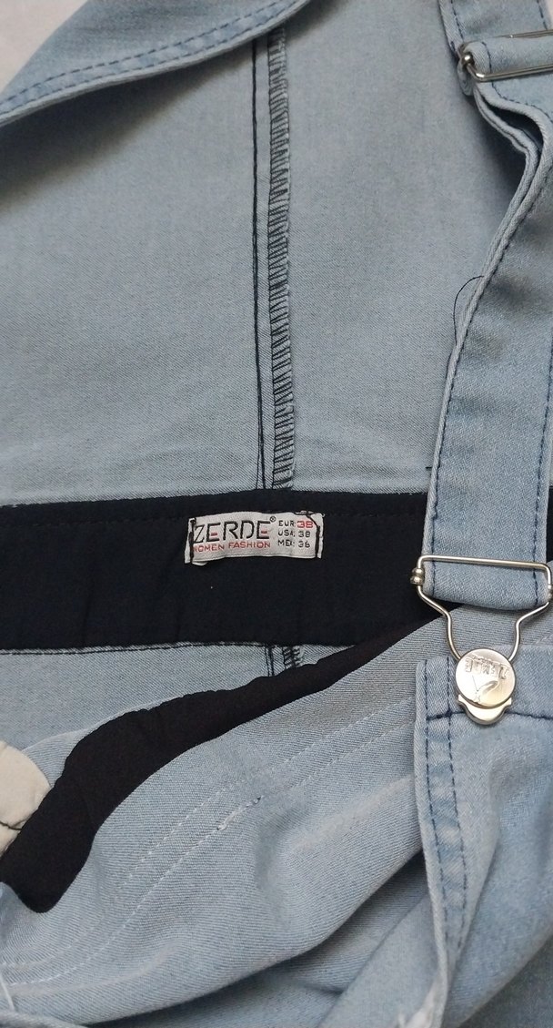 Kızlar için Ayarlanabilir Askılı Denim Tulum - Görsel 2