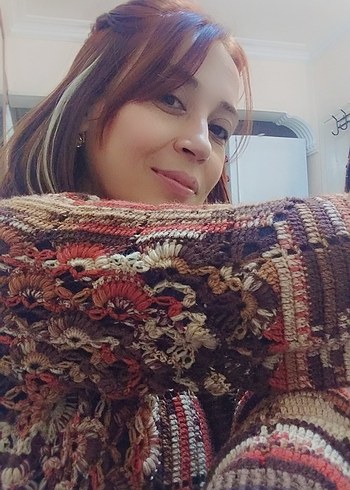 Bohem Uzun Kollu Örgü Boğazlı Hırka - Görsel 2