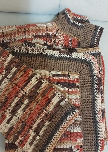 Bohem Uzun Kollu Örgü Boğazlı Hırka - Görsel 7