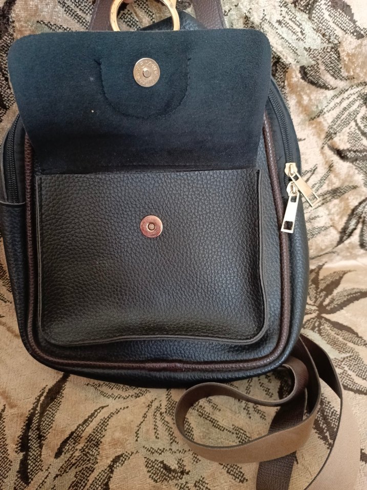 Kahverengi Deri Kadın Sırt Çantası - Görsel 3