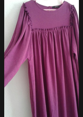 Uzun Kollu Salaş Elbise robalı elbise - Görsel 4