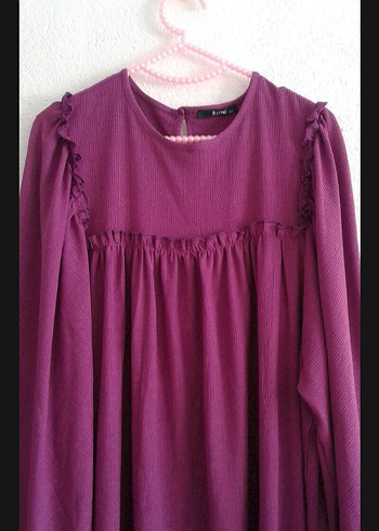 Uzun Kollu Salaş Elbise robalı elbise - Görsel 2