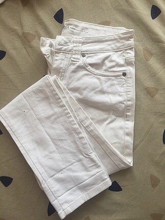 38 Beden Beyaz kot pantalon