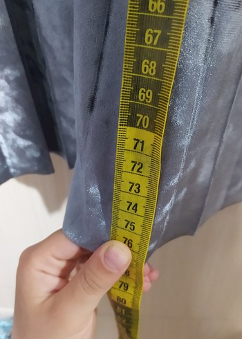 Gri Pilili Uzun Kadife Kadın Etek - Görsel 6