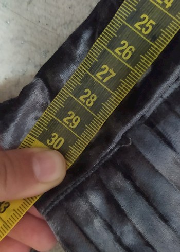 Gri Pilili Uzun Kadife Kadın Etek - Görsel 7