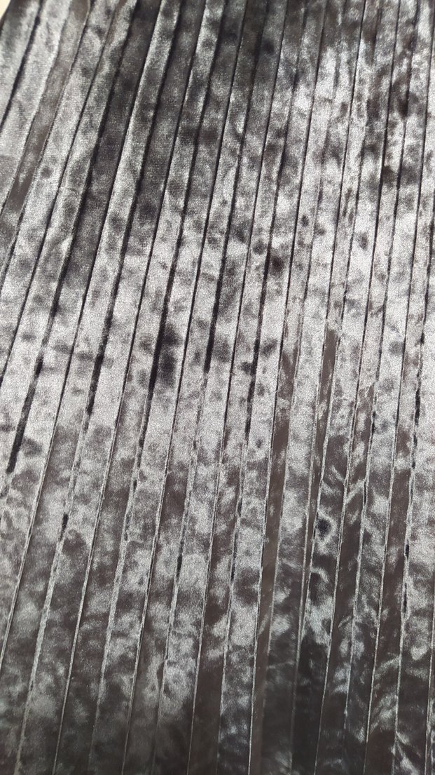 Gri Pilili Uzun Kadife Kadın Etek - Görsel 2