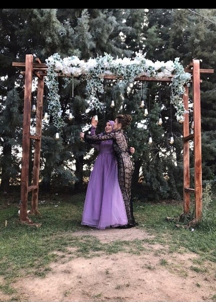 Lila abiye tesettür  - Görsel 4