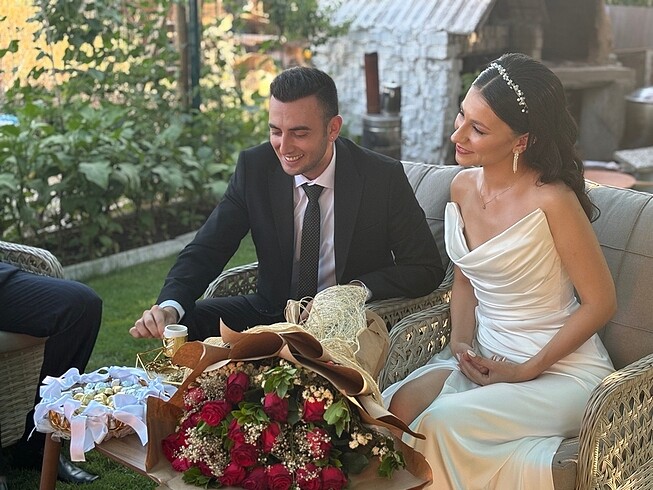s Beden beyaz Renk Nişan elbisesi