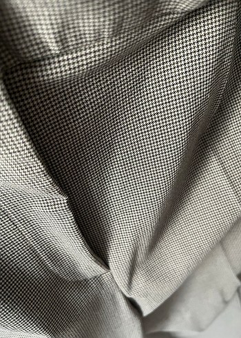 Bej Keten Kadın Pilili Kumaş Pantolon - Görsel 2