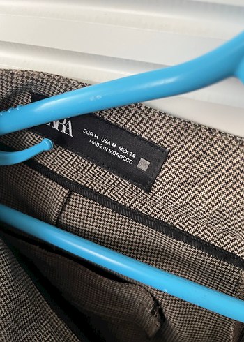 Bej Keten Kadın Pilili Kumaş Pantolon - Görsel 4