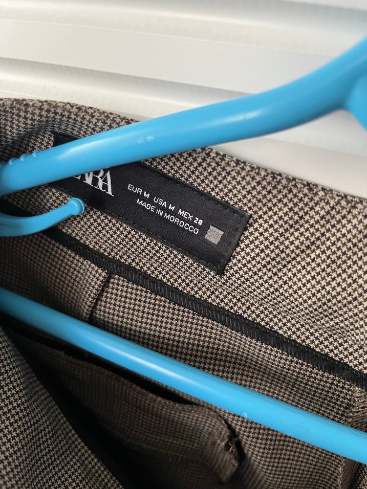 Bej Keten Kadın Pilili Kumaş Pantolon - Görsel 4