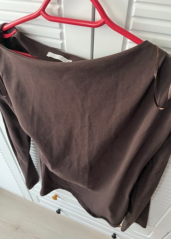 Kahverengi Drapeli Uzun Kollu Hamile Bluzu - Görsel 2