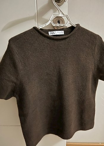 Zara Kahverengi Yünlü Kadın Kazak - Görsel 2