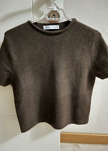 Zara Kahverengi Yünlü Kadın Kazak - Görsel 3