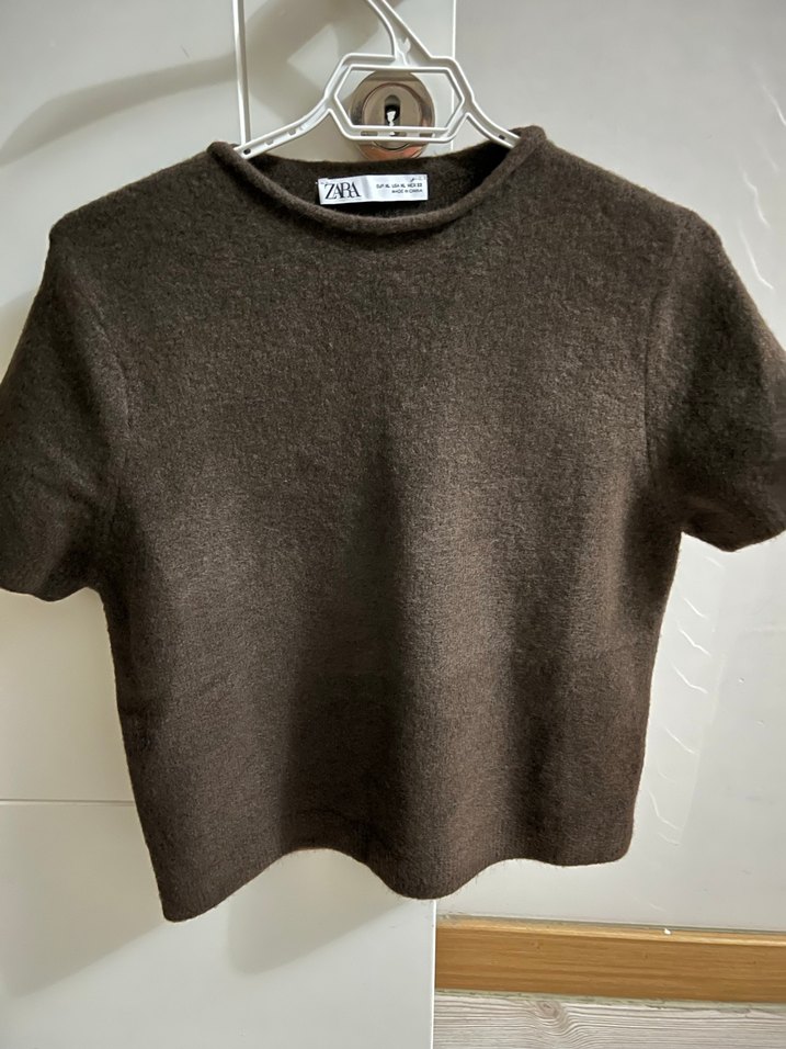 Zara Kahverengi Yünlü Kadın Kazak - Görsel 3