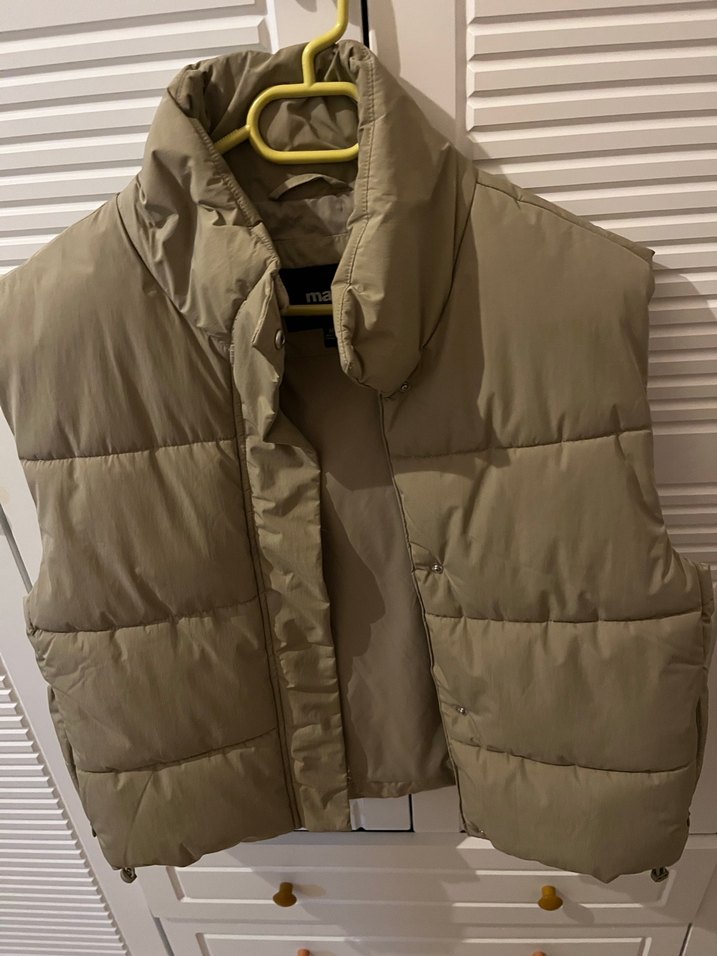 Düğmeli Kapitone Kolsuz Vizon Yelek - Görsel 3