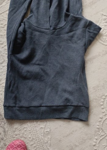 Gri Erkek Sweatshirt, Bol Kesim, Uzun Kollu - Görsel 2