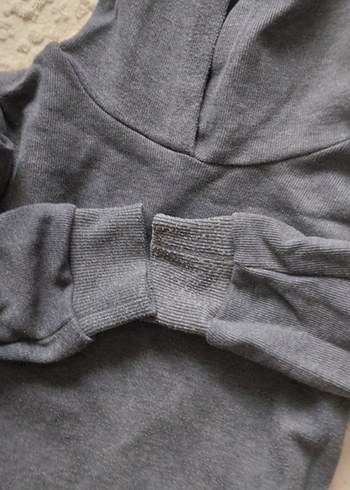 Gri Erkek Sweatshirt, Bol Kesim, Uzun Kollu - Görsel 3