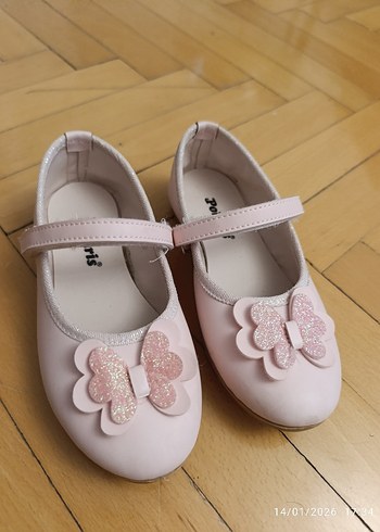 Kız Çocuk Pembe Kelebek Detaylı Babet - Görsel 2