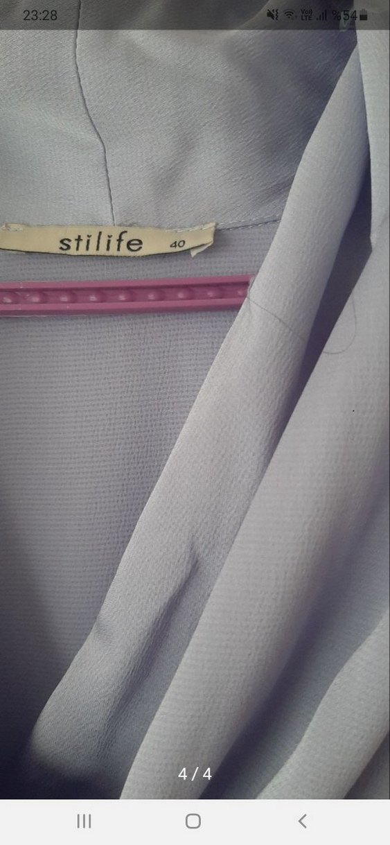 Uzun Mor Drapeli Bohem Tesettür Elbise - Görsel 4