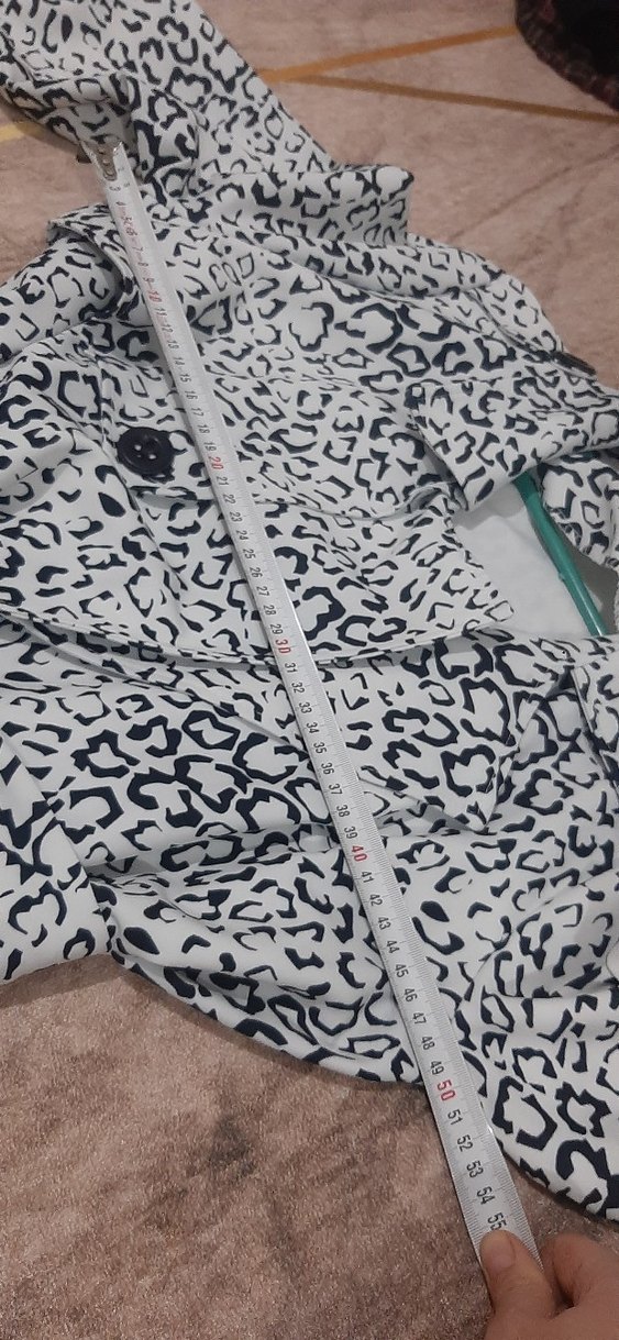 Kadın Gri Uzun Yılan Desenli trenckot - Görsel 5