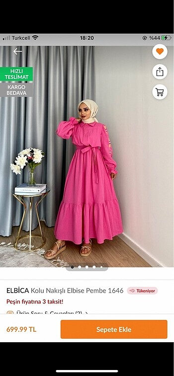 Pembe elbise