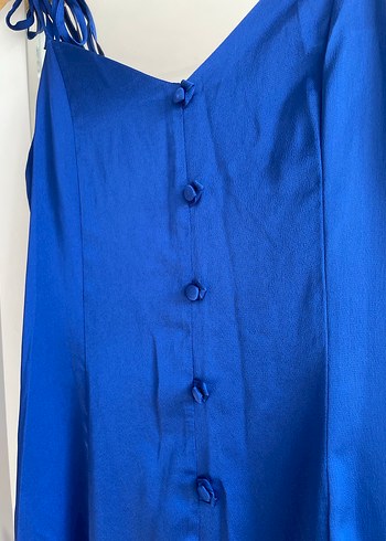 Trendyol Düğmeli Lacivert Midi Elbise - Görsel 3