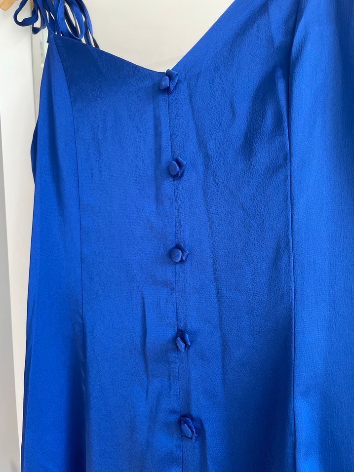 Trendyol Düğmeli Lacivert Midi Elbise - Görsel 3