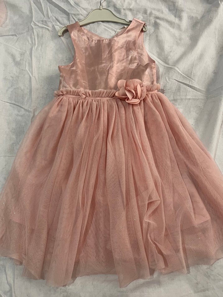 Kız Çocuk Pembe Fırfırlı Kolsuz Elbise - Görsel 2