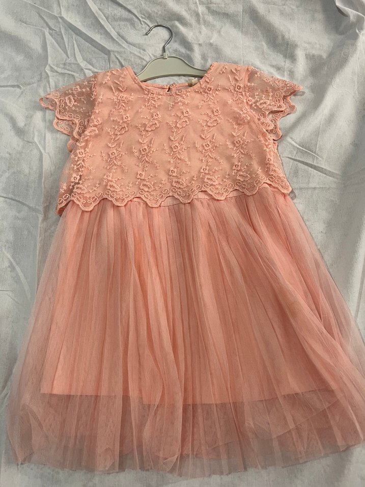 Pembe Dantel Detaylı Kız Çocuk Elbise - Görsel 3