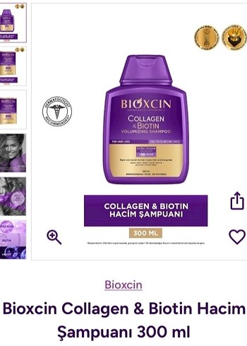 Bioxcin Collagen & Biotin Hacim Şampuanı 300 ml