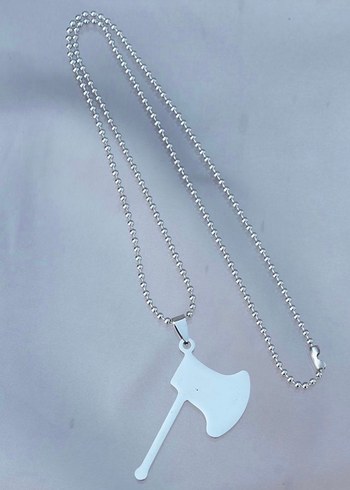 Çelik başlık Balta Figürlü Zincir Kolye - Görsel 2