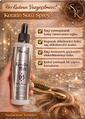 HOMM LiFE Keratin Sütü Saç Spreyi - Görsel 2