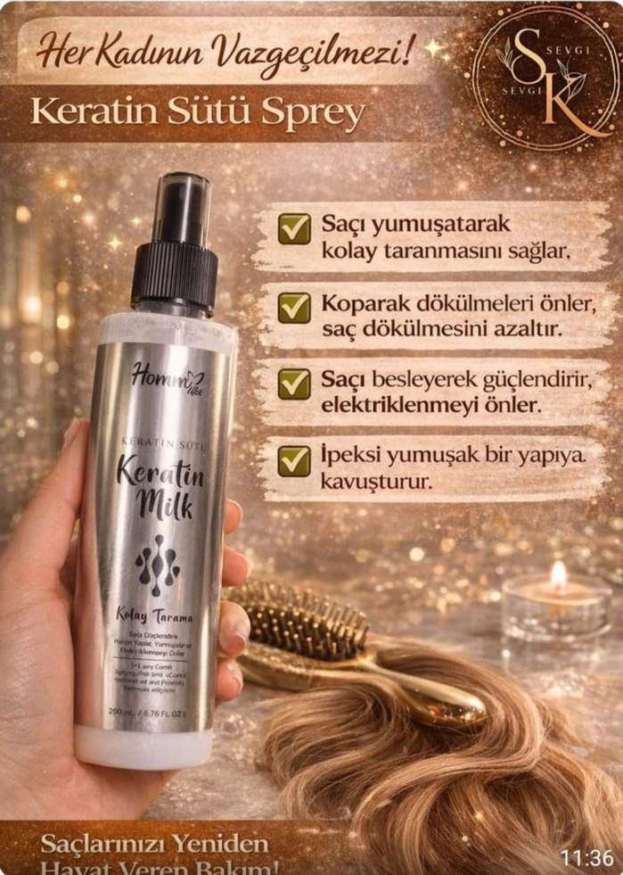 HOMM LiFE Keratin Sütü Saç Spreyi - Görsel 2