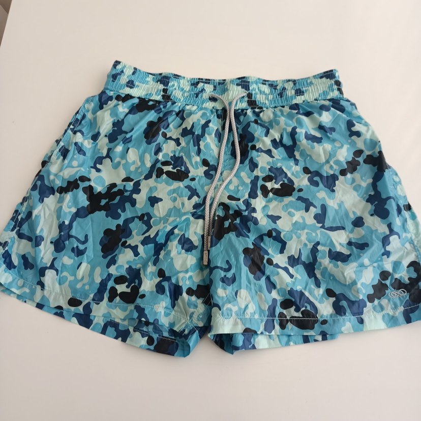 LeClup Erkek Mavi Kamuflaj Deniz Şortu MAYO - Görsel 3