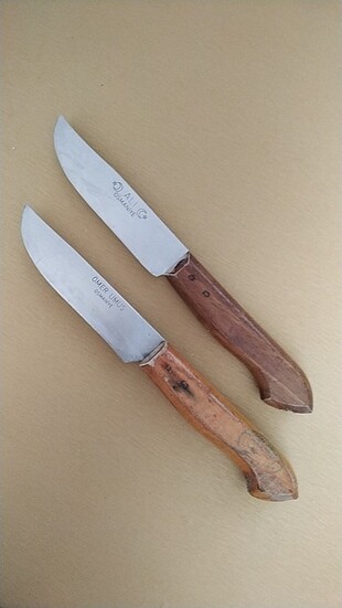 Tahta ahşap bıçak el yapımı dovme bıçaklar iki adet fiyatıdır
