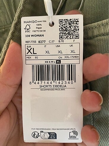 xl Beden haki Renk Mango Şort XL beden