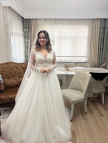 Aysira krem helen gelinlik