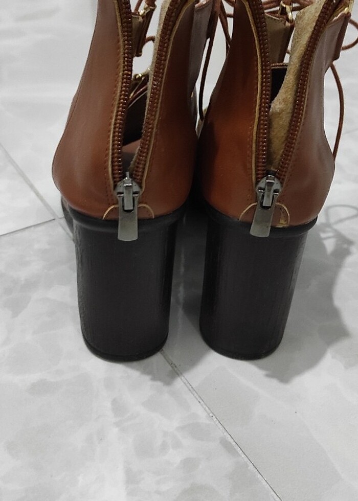 Taba Rengi Yazlık Topuklu 37-38 Numara - Görsel 2