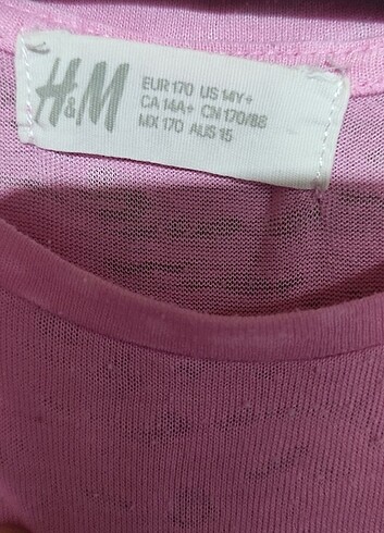 13-14 Yaş Beden pembe Renk H&M marka t-shirt 