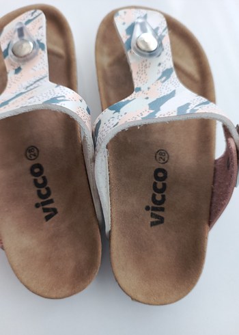 Vicco Beyaz Kız Çocuk Terlik Velcro Bağlı
