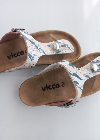 28 Beden Vicco Beyaz Kız Çocuk Terlik Velcro Bağlı