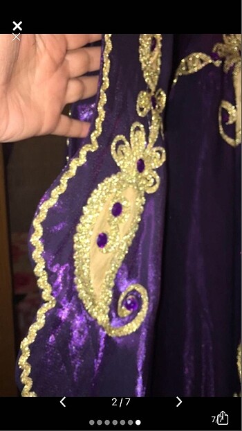 38 Beden mor Renk Kaftan kına elbisesi